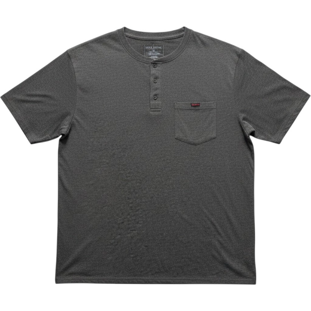 Snap-on Henley Shirt Mens XL Gray Excellent Short Sleeve Pocket Workwear Casual